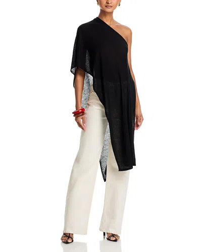 Velvet By Graham & Spencer Floren One Shoulder Poncho In Black