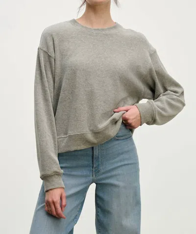 Velvet By Graham & Spencer Halima Crew Neck Top In Heather Grey In Gray