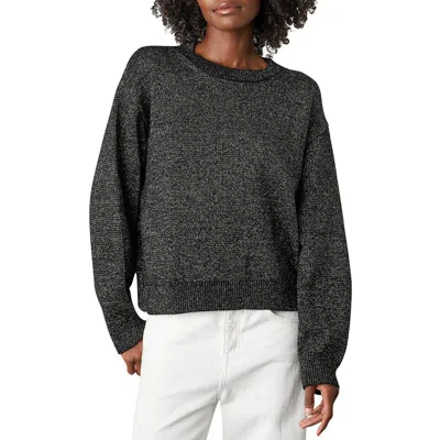 Velvet By Graham & Spencer Hallie Womens Metallic Crewneck Pullover Sweater In Gray