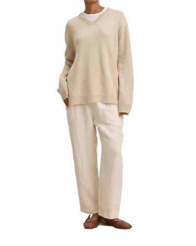 Velvet By Graham & Spencer Heavy Linen Clee Pant In Chalk In Neutral