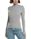 Velvet By Graham & Spencer Helms Mock Neck Baby Rib T-shirt In Multi