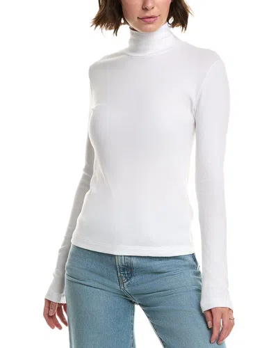 Velvet By Graham & Spencer Helms Mock Neck Baby Rib T-shirt In Multi