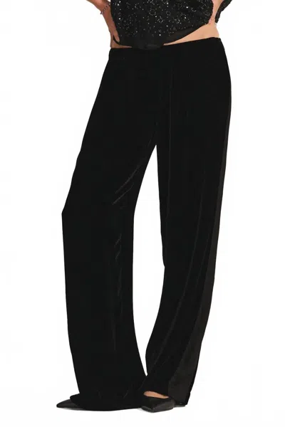 Velvet By Graham & Spencer Hilma Velvet Track Pants In Black
