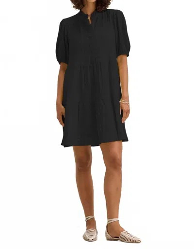 Velvet By Graham & Spencer Hilson Textured Gauze Dress In Black
