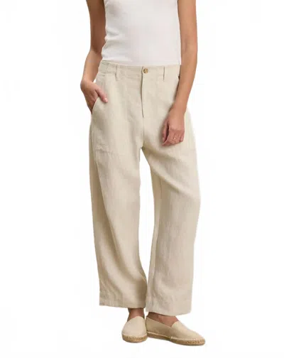 Velvet By Graham & Spencer Issa Linen Pants In Chalk In White