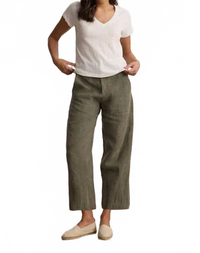 Velvet By Graham & Spencer Issa Linen Pants In Elm In Green