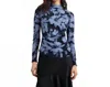 Velvet By Graham & Spencer Joelle Top In Midnight Lily In Blue