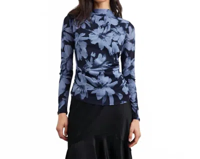 Velvet By Graham & Spencer Joelle Top In Midnight Lily In Blue