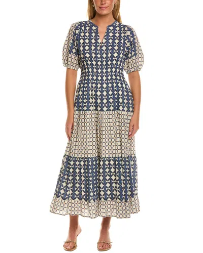 Velvet By Graham & Spencer Joey Short Sleeve Midi Dress In Blue