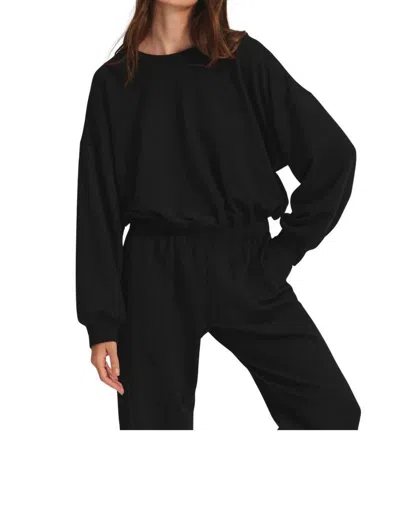 Velvet By Graham & Spencer Jolie Cropped Sweatshirt In Black In Multi