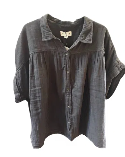 Velvet By Graham & Spencer Julieta Short Sleeve Button Down Shirt In Ink