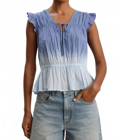 Velvet By Graham & Spencer Kaia Blouse In Cadet In Blue