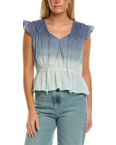 Velvet By Graham & Spencer Kaia Sleeveless Woven Top In Blue