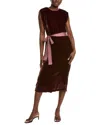 Velvet By Graham & Spencer Kandace Silk-blend Dress In Red