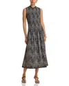 Velvet By Graham & Spencer Katherine Smocked Midi Dress In Black