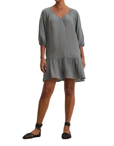 Velvet By Graham & Spencer Kaylie Linen Mini Dress In Graphite In Gray