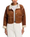 Velvet By Graham & Spencer Kelly Reversible Faux Shearling Cropped Jacket In White