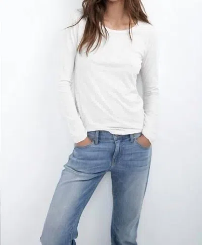 Velvet By Graham & Spencer Kilia Vintage Slub Tee In White In Yellow