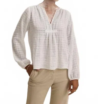 Velvet By Graham & Spencer Kora Textured Cotton Gauze Top In White