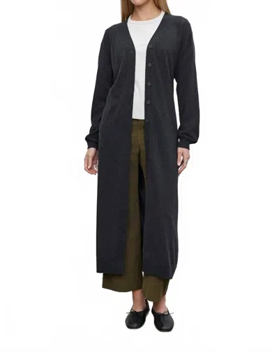 Velvet By Graham & Spencer Kristin Long Cardigan In Cinder In Gray