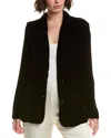 Velvet By Graham & Spencer Kyla Velvet Silk-blend Jacket In Black