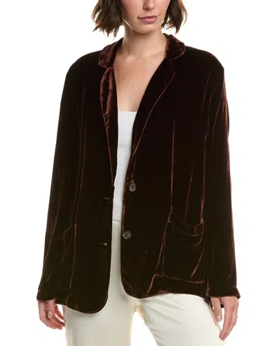 Velvet By Graham & Spencer Kyla Velvet Silk-blend Jacket In Brown