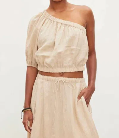 Velvet By Graham & Spencer Laleen One-shoulder Top In Biscuit In Neutral
