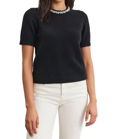 Velvet By Graham & Spencer Layton Rhinestone Top In Black