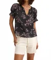 Velvet By Graham & Spencer Leslie Top In Meadow In Black In Black