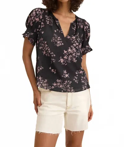 Velvet By Graham & Spencer Leslie Top In Meadow In Black
