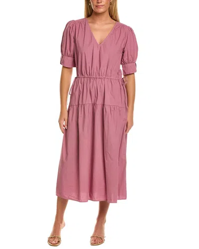 Velvet By Graham & Spencer Lianna Short Sleeve Midi Dress In Pink