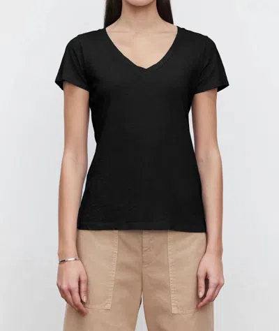 Velvet By Graham & Spencer Lilith V-neck Tee Shirt In Vintage Black
