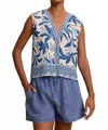 Velvet By Graham & Spencer Lindsay V- Neck Top In Cobalt In Blue