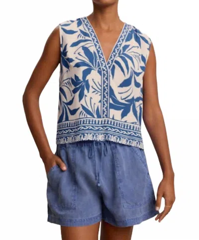 Velvet By Graham & Spencer Lindsay V- Neck Top In Cobalt In Blue