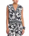 Velvet By Graham & Spencer Lindsay V Neck Top In Black