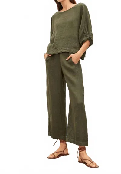 Velvet By Graham & Spencer Lola Linen Pant In Tootsie In Green