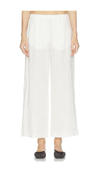 Velvet By Graham & Spencer Lola Woven Linen Pant In White