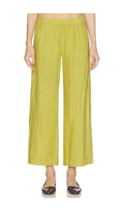 Velvet By Graham & Spencer Lola Woven Linen Pant In Yellow