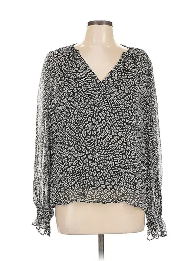 Pre-owned Velvet By Graham & Spencer Long Sleeve Blouse In Black