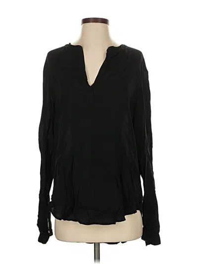Pre-owned Velvet By Graham & Spencer Long Sleeve Blouse In Black