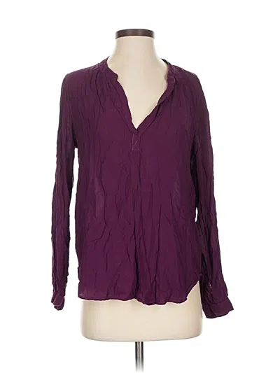Pre-owned Velvet By Graham & Spencer Long Sleeve Blouse In Purple