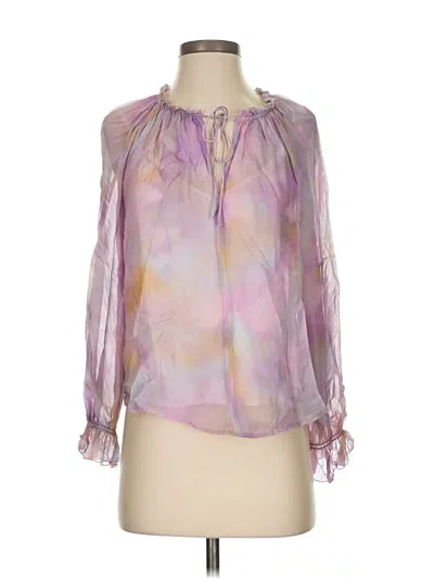 Pre-owned Velvet By Graham & Spencer Long Sleeve Blouse In Purple