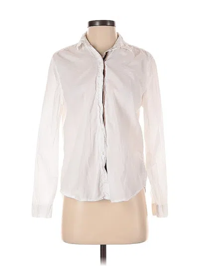 Pre-owned Velvet By Graham & Spencer Long Sleeve Button Down Shirt In White