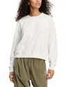 Velvet By Graham & Spencer Long Sleeve Crewneck Sweatshirt In White