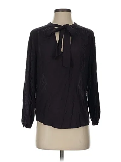 Pre-owned Velvet By Graham & Spencer Long Sleeve Polo Shirt In Black