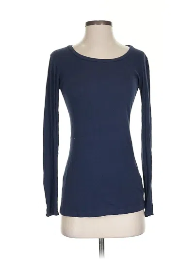 Pre-owned Velvet By Graham & Spencer Long Sleeve T-shirt In Blue