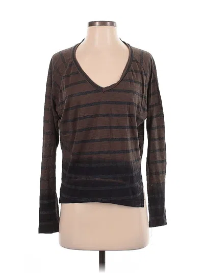 Pre-owned Velvet By Graham & Spencer Long Sleeve T-shirt In Brown