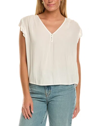 Velvet By Graham & Spencer Malta Short Sleeve Knit Top In White
