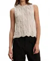 Velvet By Graham & Spencer Maren Cotton Tape Tank In Chalk In Neutral