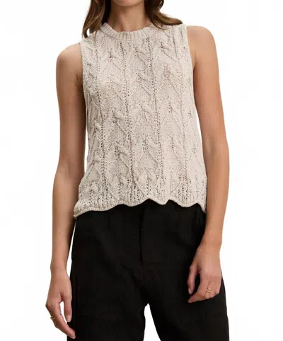 Velvet By Graham & Spencer Maren Cotton Tape Tank In Chalk